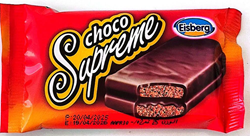 Show details for Chocosuprim biscuits filled with clear chocolate cream and covered with a nickel layer Picture of Chocosuprim biscuits filled with clear chocolate cream and covered with a nickel layer