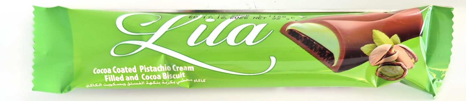 Picture of Lila Chocolate – Cocoa with Pistachio Cream Filling 32g